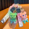 Gradiente graffiti urso chaveiro pingente dos desenhos animados bonito boneca acrílica mochila chaveiro pingente presente atacado