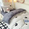 Juego de Ropa de Cama de Tres Piezas para Cama de Dormitorio Estudiantil, Sábana Bajera de Algodón Puro, Sábana Plana, Funda de Edredón Juego de Cuatro Piezas