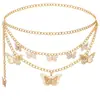 Joyería Transfronteriza Europea y Americana, Cadena de Cintura de Mariposa Metálica Cortada con Patrones Personalizados para Mujer, Cadena Corporal Versátil de Estilo Festivo de Moda