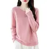 Suéter clásico de nuevo estilo para uso diario, 100% lana, versátil y cómodo para usar en capas, suéter suave de cuello redondo para mujer, perfecto para otoño e invierno