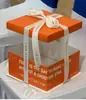 Caja de embalaje transparente para pastel de cumpleaños 6 4 pulgadas 4 seis ocho ocho diez 10 elevación 12 cintura sellar caja de embalaje naranja