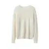 Suéter de outono e inverno com design vazado 100% cashmere para mulheres, gola redonda, suéter base de malha de cashmere quente