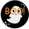 Decoración del hogar transfronteriza, Halloween, gato negro, calabaza, fantasma, serie, colgante de madera, logotipo redondo, placa de madera creativa