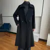 Otoño e Invierno Nuevo Diseño Sentido Abrigo de Lana Doble Cara Mujer Abrigo de Lana de Longitud Media Mujer Abrigo de Lana Grueso Holgado Avena