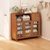 Zapatero para entrada de casa, multicapa, interior, atractivo, zapatero a prueba de polvo para recibidor, ahorrador de espacio, simple, adecuado para viviendas de alquiler