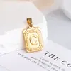 Medalla Cuadrada de Cobre Electroplateado Nueva Europea y Americana Colgante de 26 Letras Inglesas Colgante de Medalla de Oro Hecho a Mano DIY Suministro Transfronterizo Venta al por Mayor