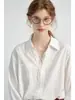Camisa feminina branca VEGA CHAG, camisa de outono com renda francesa para o trabalho, top leve e fino de manga longa em estilo europeu