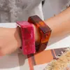 Pulseras Cuadradas y Redondas de Resina con Degradado Exagerado Europeas y Americanas, Pulseras de Moda Sencillas Transfronterizas, Joyería Personalizada de Alta Gama para Mujeres