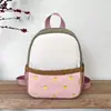 Moda Colorida de Bloques de Color Nueva Moda Primavera/Verano Bordado Lindo de Frutas Simple Versátil Viaje Bolso de Mano de Hombro Simple/Doble