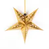 Estrella Navideña de Cinco Puntas Láser Tridimensional Techo Estrella de Papel Escena Colgante Pantalla de Lámpara Material DIY Hecho a Mano Accesorios de Joyería