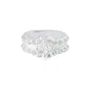 Nuevo Anillo de Tarjeta con Cuentas de Doble Círculo de Plata Lisa de Plata de Ley S925 Pulsera de Perlas de Cristal DIY Collar Accesorios de Plata