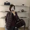 Colete de inverno quente: Colete Leve de Algodão com Penas e Costela para Mulheres, Estilo Curto, Nova Versão Coreana para Outono e Inverno, Colete com Gola Alta
