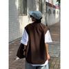 Chaleco de Trabajo Casual Americano con Cuello Alto, Bolsillo con Cremallera, Bordado, para Acampar al Aire Libre, Dobladillo Retráctil para Hombres y Mujeres