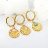 Pendientes Estilo Metálico Retro Clásico Europeo y Americano Elemento Sol Temperamento Sencillo Pendientes Transfronterizos Lujo Ligero Pendientes de Gama Alta