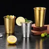 Copo de Aço Inoxidável 304 para Comércio Exterior, Copo de Cerveja de Camada Única, Espessado e Inquebrável, Copo de Cerveja para Bar Comercial, Copo de Bebida Fria para Casa
