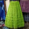 Falda de Pastel con Retazos de Malla Roja Navideña 2026 Nuevo Estilo Otoño e Invierno Falda de Longitud Media Falda Línea A Falda de Gasa Abullonada