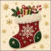 Pintura Diamante DIY Handmade de Natal com Pérolas e Diamantes 5D Transfronteiriça Novo Papai Noel Árvore de Natal Materiais de Decoração