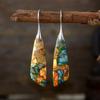 Pendientes colgantes de piedra natural bohemios nuevos transfronterizos, pendientes de joyería retro populares europeos y americanos, joyería al por mayor