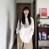 Camiseta de manga larga de algodón puro con estampado de letras de cachorro para mujer, diseño casual versátil de otoño, top básico de estilo coreano de nicho