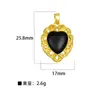 Acessório de Joia DIY Pingente Coração Coroa Preto e Branco Vermelho Pêssego Retro Banhado a Cobre Ouro Real Luxo Acessível Europeu e Americano