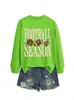 Amazon eBay sitio independiente moda cómoda versátil mujer temporada de fútbol cuello redondo manga larga sudadera