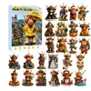 Calendario de Adviento Navideño Serie Vaca de las Tierras Altas 2026 Decoración de Árbol de Navidad Colgante Acrílico Caja Sorpresa