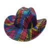 Chapéu de cowboy ocidental colorido, chapéu de uma palavra para festa de fim de ano, chapéu de jazz, chapéu de feltro para atacado direto da fábrica