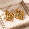 Pendientes Irregulares Geométricos Electroplateados de Acero de Titanio Europeos y Americanos Pendientes de Acero Inoxidable Retro de Nicho para Mujer Pendientes de Diseño de Nicho