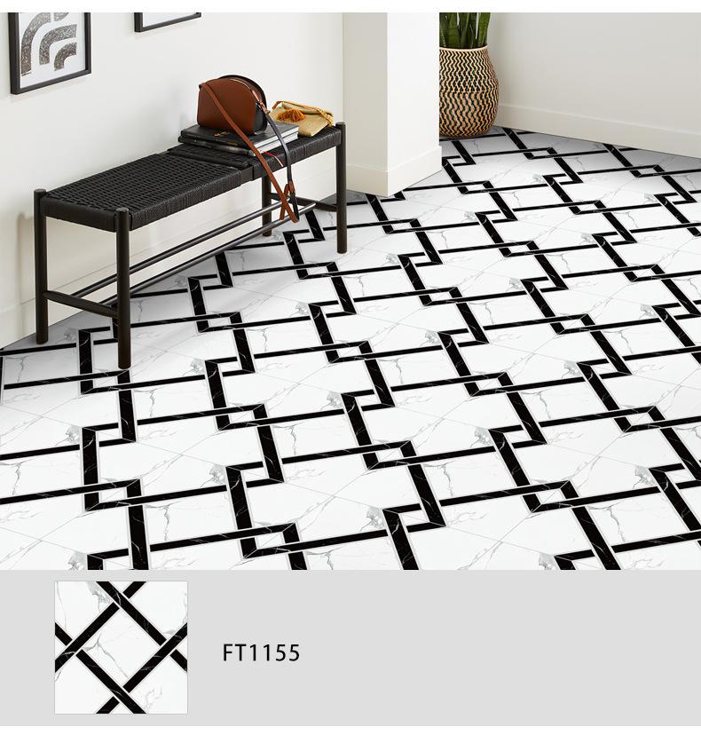 PVC加厚耐磨防潮室内装修地贴地板贴水泥地地贴厨房自粘仿瓷砖塑料卫生间批发纸铺的防木纹板厕所浴室硅藻