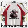 Nova camiseta de manga curta de verão para crianças com mercadoria do jogo Delta Force, roupa popular para pais e filhos, raglan de meia-manga marca da moda 2