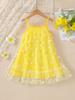 Vestido de Niña Verano 2026 Estilo Nuevo Estilo Princesa Estilo Bosque Vestido de Malla con Volantes Pequeños Vestido de Tirantes Super Hada para Niña Pequeña