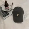 P Carta All-match Cap Feminino Grande Cabeça Rosto Pequeno Boné de Beisebol Estilo Coreano Chapéu da Moda Primavera e Verão Chapéu de Sol para Homens