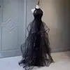 Vestido de Noche Negro con Lentejuelas y Cuello Halter, Lujo Accesible Nicho Vestido de Gama Alta, Elegante Vestido Delgado para Ceremonia de Adultos