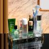 Caja de almacenamiento de cosméticos de lujo ligero, escritorio, plástico transparente, estante de almacenamiento para productos para el cuidado de la piel, caja de almacenamiento al por mayor