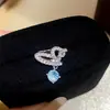 Coração de Espírito Gota Diamante Zircônia Formato de Coração Pingente Redondo Ear Cuff Mulher Sem Piercing nas Orelhas Brincos Luxo Leve Sensação de Alto Padrão Joias para Orelhas Mulher