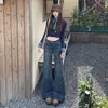 Como 7116 # Jeans Bootcut Azul Claro para Mujer, Nuevo Estilo Retro Americano, Pantalones Acampanados Elásticos de Herradura que No se Ajustan a la Pierna 1