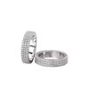 Anel de Diamante de Três Fileiras Totalmente Cravejado com Microincrustação para Mulheres Moda Personalidade Ins Design de Nicho Senso de Design Luxo Leve Anel para Dedo Indicador de Casais