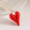 Aogu Cadena de Clavícula para Mujer, Collar con Colgante de Amor Rojo con Goteo de Aceite, Cobre Chapado en Oro de 18K, Simple Retro Transfronterizo, Nuevo, Combinación Versátil