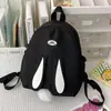 Mochila Escolar Estilo Novo para Alunos do Ensino Fundamental II e Superior, Grande Capacidade, Simples e Versátil, Mochila Escolar da Moda com Orelhas de Coelho