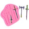 Molde de silicone para açúcar espada espada machado molde de bolo DIY molde de decoração de bolo de chocolate