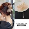 Pinza para el pelo con borla de mariposa de metal estilo coreano para mujer, diseño de tiburón grande, para la parte posterior de la cabeza, nueva prenda para la cabeza