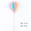 Paquete de 10 Decoraciones para Pastel de Cumpleaños Bola de Pelusa Nube Inserción Arcoíris Luna Nube Blanca Globo Aerostático Adornos de Inserción