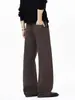 Pantalones Versátiles para Hombre Estilo Retro Americano para Otoño, Pantalones de Traje de Lana Rectos Holgados con Estampado de Cielo Estrellado, Pantalones Largos Casuales de Alta Gama de Moda