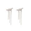 Pendientes Largos con Borlas en Forma de Corazón de Perla Únicos Estilo Coreano, Uso Bidireccional, Modernos y Elegantes, Efecto Adelgazante, Venta al por Mayor