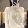 Suéter de malha pullover pronto para usar com gola alta e cruzado, qualidade superior, 2023, para mulheres, fleece Andy, camada base de manga longa para outono/inverno, novo estilo