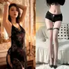 Lencería Sexy de Malla, Pijamas Sexy para Mujer, Encaje Negro Transparente, Body Transparente Puro Talla Grande, Camisón, Dropshipping