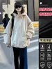 Jaqueta corta-vento preta com capuz de alta qualidade estilo europeu para mulheres, nova jaqueta casual da moda primavera/outono 2026 para figuras petites