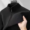 Chaqueta de forro polar para hombre, cárdigan casual de cuello alto para mediana edad, sudadera de forro polar, ropa exterior de forro polar para otoño e invierno al por mayor