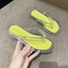 Hollow mejorado con chanclas de cristal transparente para mujer, verano, estilo coreano, cómodas para uso exterior