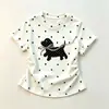 Conjunto de Camisetas de Manga Curta de Verão para Meninas 2026 Novo Estilo Coreano Tendência Conjunto de Duas Peças com Shorts Jeans para Crianças Maiores